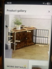 Corner Dog Crate Furniture, Dog Kennel Furniture Side Table with 2 Bowls