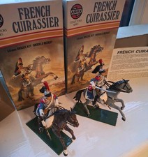 VINTAGE AIRFIX  54MM MOUNTED WATERLOO FRENCH CUIRASSIER FIGURES Model x 2 