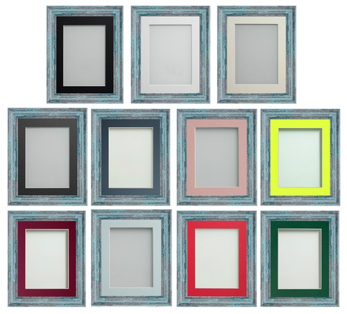 Photo frames rustic blue - photo,
