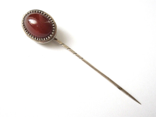 Pin brooch carnelian cabochon - pin,