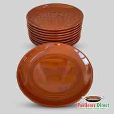 Set of 10 Authentic Spanish Terracotta Plates - 23cm Diameter