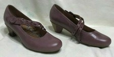 HOTTER : Amethyst Leather Pink Comfort Shoes With Strap - UK 5 EU 38 - In VGC