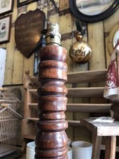 Earl 20th Century 1930's Floor Standing Oak Bobbin & Ring Turned Lamp