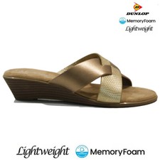 LADIES MEMORY FOAM WEDGE SANDALS COMFORT WALKING BEACH STRAPPY SUMMER SHOES SIZE