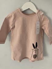 🐷Baby K Myleene Klass Pink Bunny Theme Long Sleeve Dress Baby Girls 6-9 months
