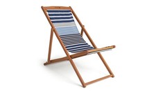 Habitat Folding Wooden Garden Deck Chair - Blue