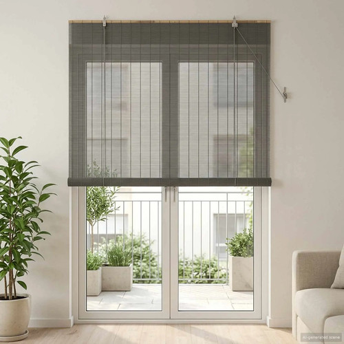Walplus grey bamboo roller - grey,