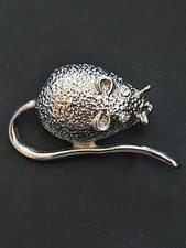 Vintage Silver Tone Mouse Brooch
