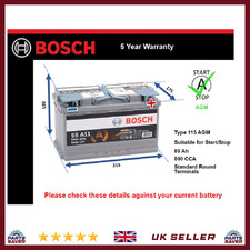 AGM Car Battery S5A11 Bosch