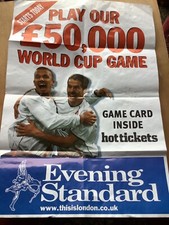 News Stand Newspaper Billboard Advertising Poster Sign England Football World Cu