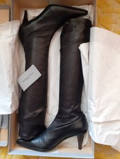 Stephane Kelian "Angie" Black Leather Heeled Boots Size 5 (38)
