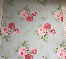 USED Cath Kidston Antique Rose Duck Egg Lightweight Cotton Fabric Assorted Sizes