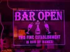 light up wine Bar Open LED