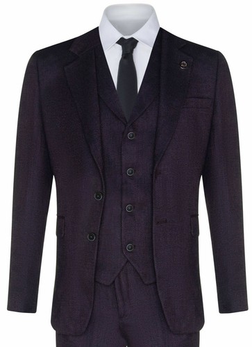 Mens purple plum piece tweed - mens, 3