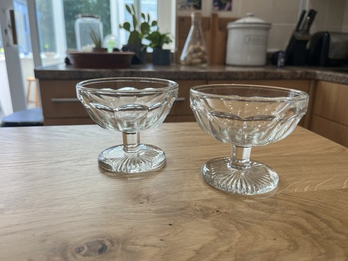 Two vintage pressed - pressed, glass