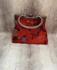 Vintage Red Embroidered Floral