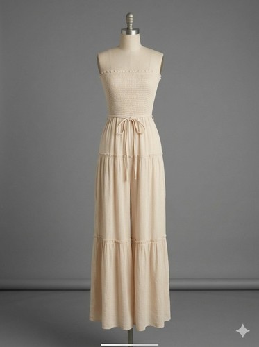 Strapless smocked tiered - strapless, wide