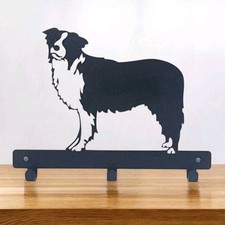 Border Collie Dog Lead Hanger | Metal Dog Lead Holder | Wall Hook | Dog Gift