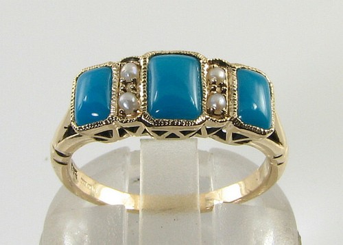 9ct gold persian turquoise - 9k,
