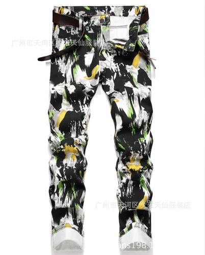 Men black green - black, printed