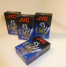 4 X JVC 45 EHG VHSC PAL SECAM 45MIN COMPACT VHS TAPES NEW AND UNOPENED