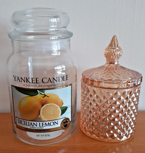 Empty glass candle jars - empty,
