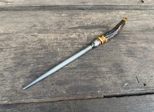 Vintage 13” Stag Antler Butcher's Knife Sharpener JB Silver Ferrule Kitchen Tool