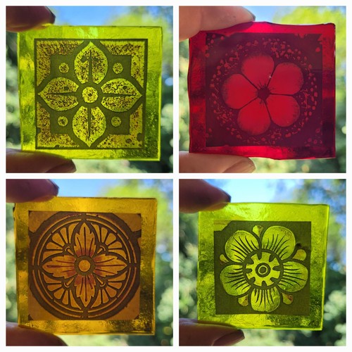 Stained glass coloured - stained,