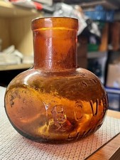 Huge 16oz Amber Glass 1915