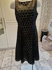 Ladies "SOPHIE GRAY" Black mix sleeveless fit & flare knee length dress 14)