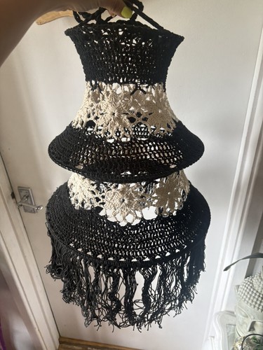 Black white crochet - &,