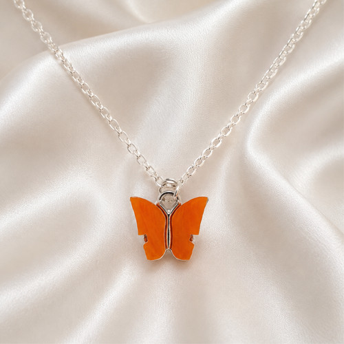 Honey amber butterfly charm - honey,