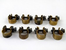 8x Vintage Brass 12mm Hose Clamps Jubilee Clips Fuel Petrol Pipe Made in England