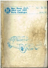 ROVER SD1 2300 , 2600 & 3500 V8 (1976-77) ORIGINAL FACTORY SPARE PARTS CATALOGUE