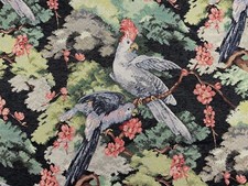 Cotton Tapestry Fabric TROPICAL PARROTS Curtains Upholstery Blind Material