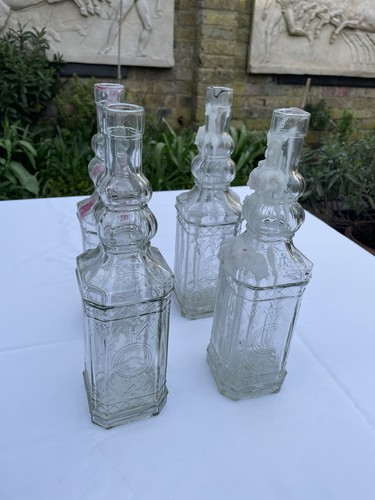Four cut glass bottle - four,