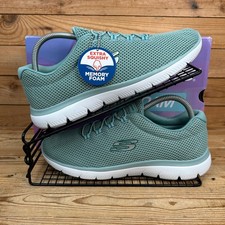 Skechers Trainers Womens Size UK 6 Summits Green Mesh Comfort Walk Shoes
