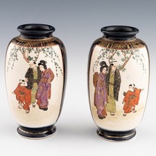 Pair of Meiji Era Satsuma Ware