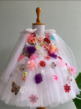 Elegant White Floral Party Frock for Kids (1-2 Years