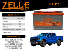 Car Battery 12V 80ah AGM Stop