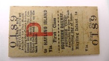 Railway Ticket: (SR) Hayling Island to (Blank) Return 1st class Undated Specimen