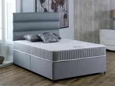 Modern Upholstered Divan Storage Drawers Bed Frame Base with Headboard Mattress