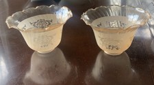 Pair of Vintage Etched Glass