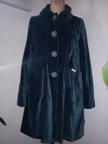 Ness teal green cotton velvet - green,