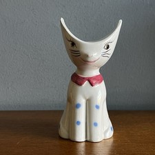 Vintage Italian Pottery Small Scoop Head Cat Vase A/F