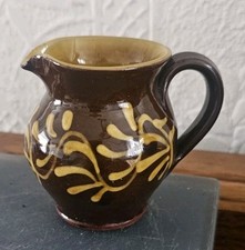 WETHERIGGS PENRITH SLIP WARE JUG BROWN GLAZE