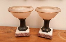 Pair of Deco Frosted Glass