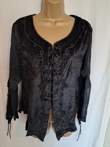 Dark star black cothic top - star,