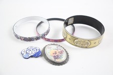 Michaela Frey Thomas Lee Mott Signed Branded Jewellery Enamel Floral Bangles x 5