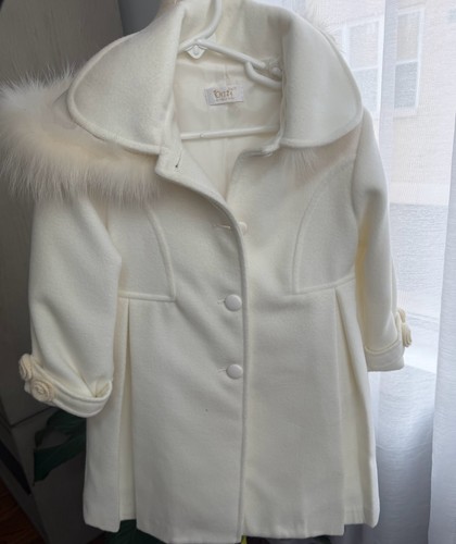 Wool cream coat girls - cream,